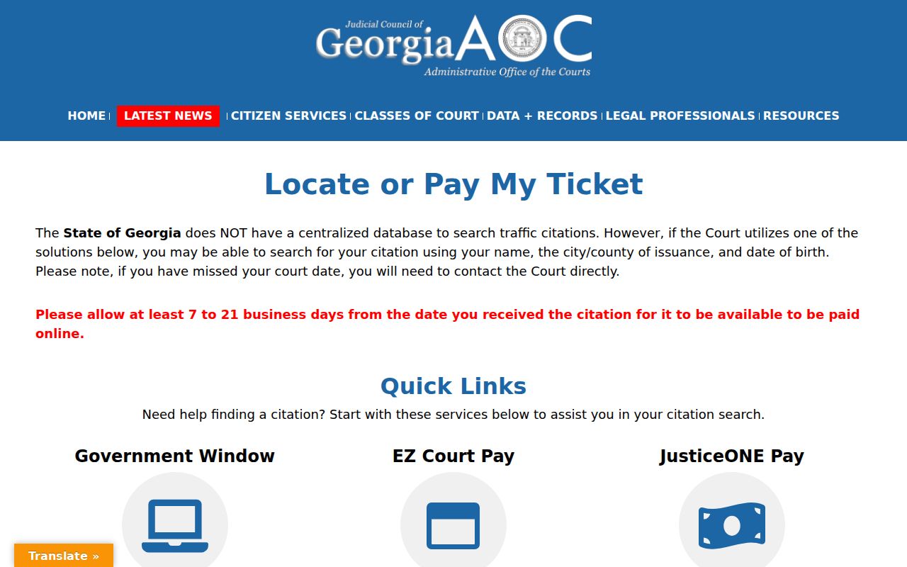 Greene County traffic warrant no-central-database notice