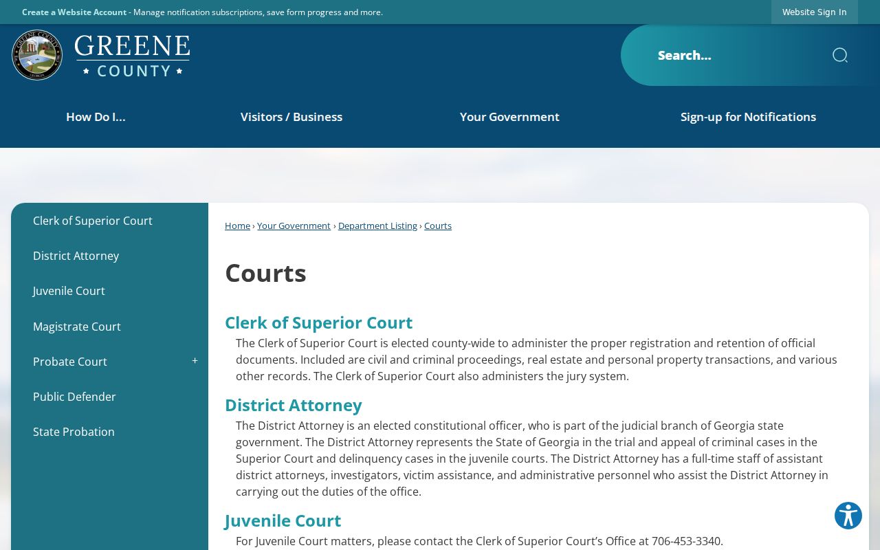 Greene County warrant records court structure page